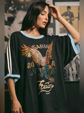 Sabbi THE VERY OVERSIZED FLY HIGH TEE BLACK